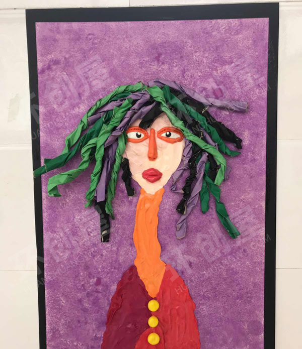 幼儿园废物利用走廊墙面作品展示图片