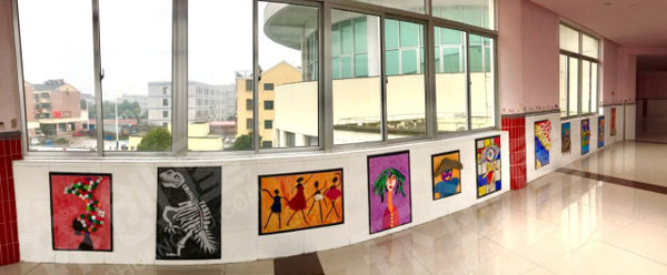 幼儿园废物利用走廊墙面作品展示图片