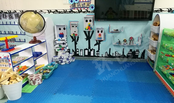 幼儿园蓝色系建构区域图片