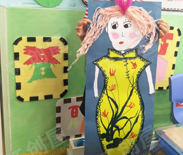幼儿园美工区妈妈旗袍秀图片