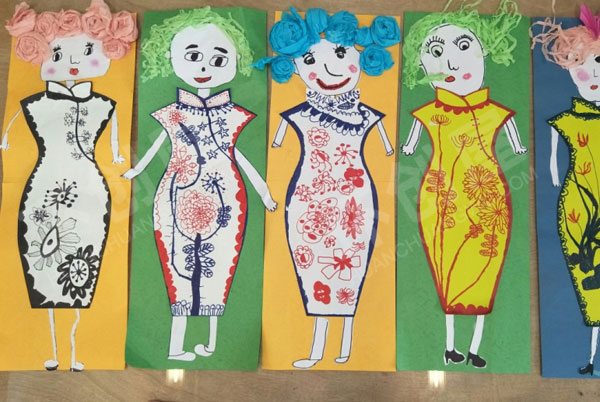 幼儿园美工区妈妈旗袍秀图片