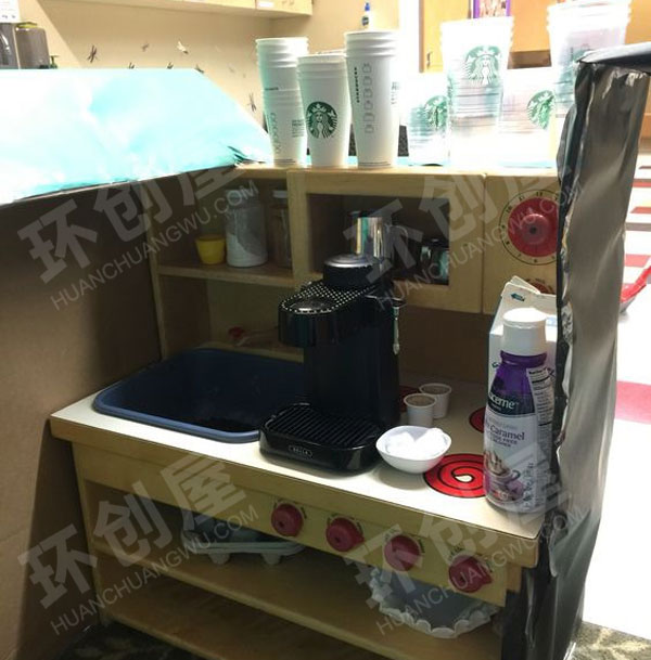幼儿园角色游戏星巴克咖啡店图片