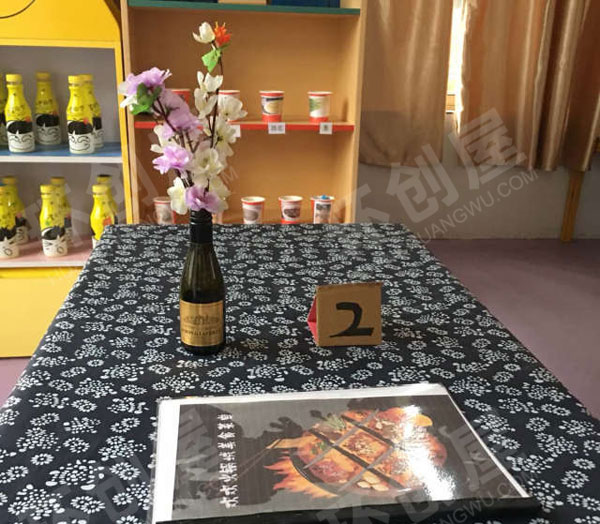 幼儿园角色游戏中国风火锅城图片