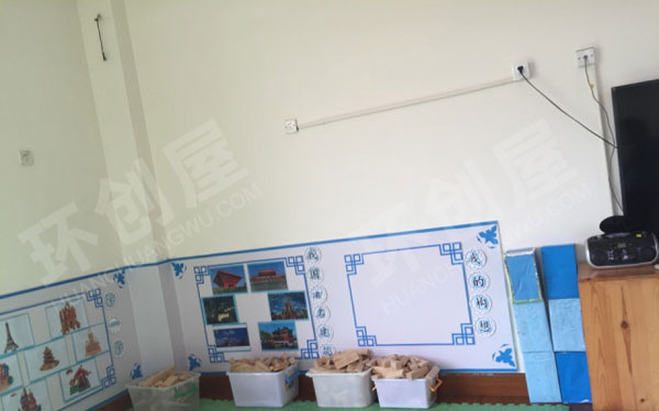 幼儿园中国文化青花瓷主题墙图片