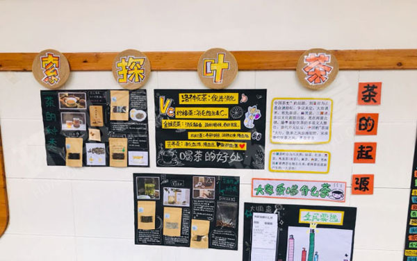 幼儿园茶叶探索记主题墙图片