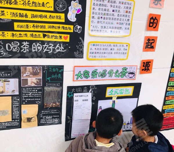 幼儿园茶叶探索记主题墙图片