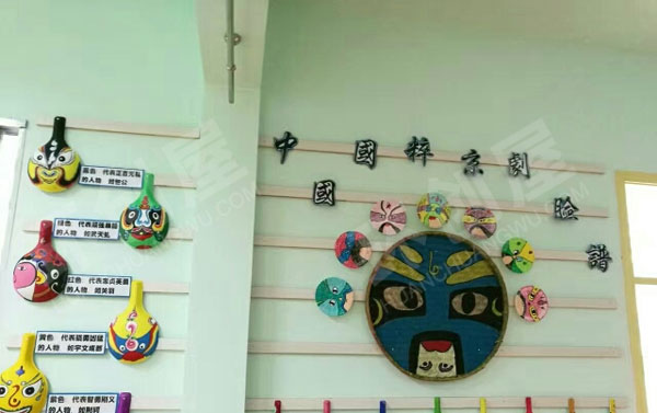 幼儿园中国风特色主题国粹京剧脸谱墙面布置图片