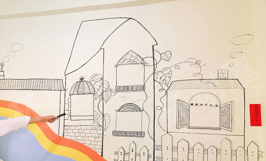 幼儿园走廊楼梯现代墙画图片