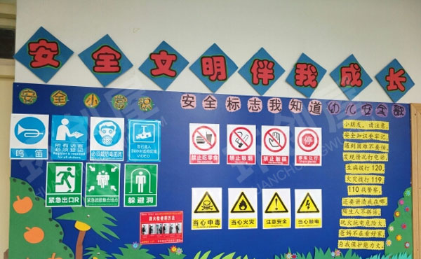 幼儿园走廊安全文明墙面图片