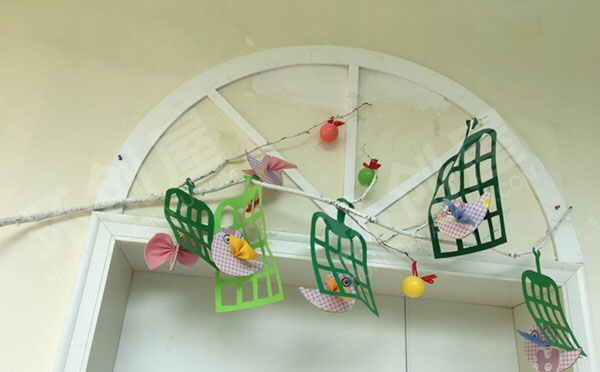 幼儿园卡通小鸟门头装饰图片