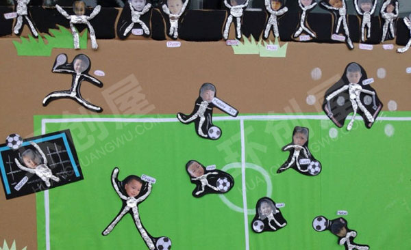 幼儿园墙面运动画作作品展示图片