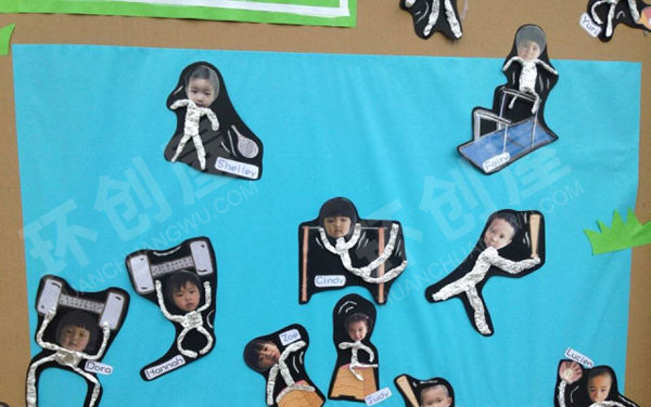 幼儿园墙面运动画作作品展示图片