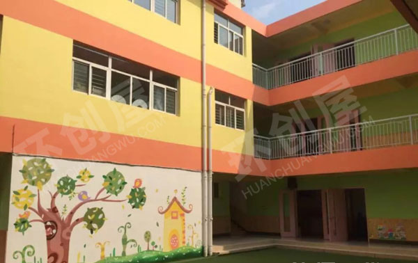幼儿园户外教室墙面可爱手绘图片