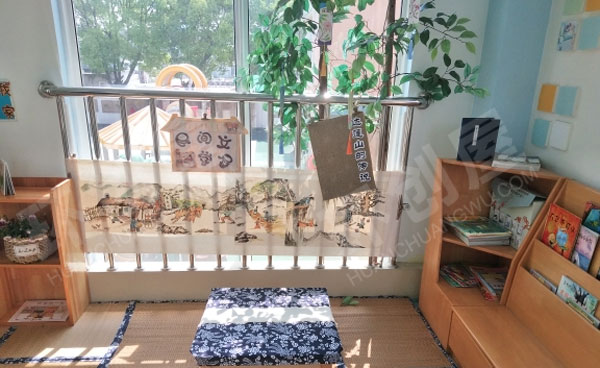 幼儿园中国风青花瓷装饰阅读区图片