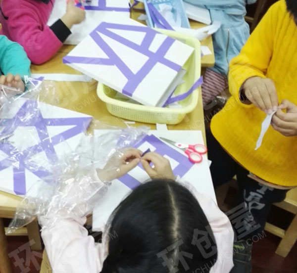 幼儿园美工区帆布画图片