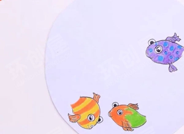 幼儿园美工区简约中国风水彩画图片