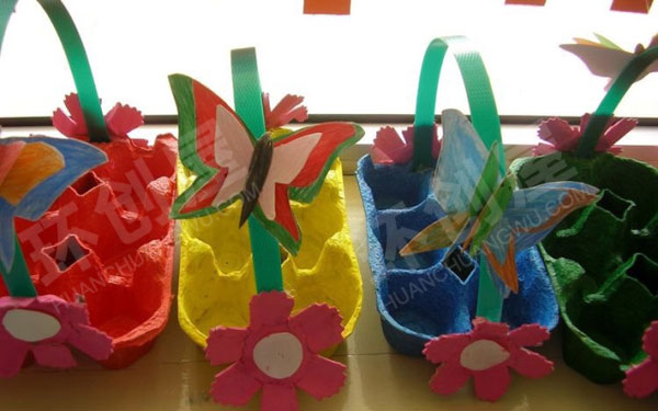 幼儿园美工区貌美鸡蛋托花朵系列图片