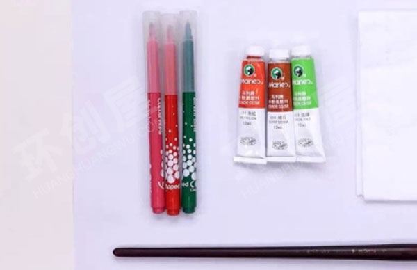 幼儿园美工区简约中国风水彩画图片