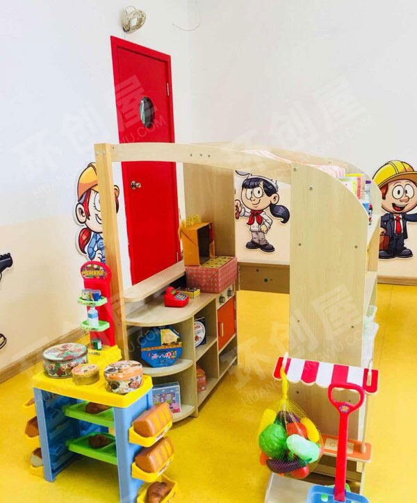幼儿园角色区游戏废物利用小超市图片