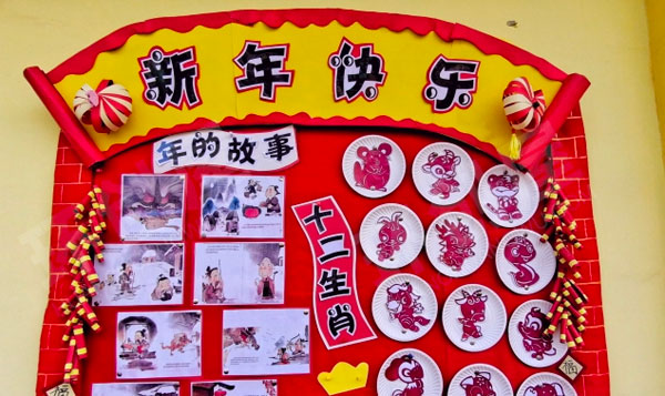 幼儿园幸福中国年主题墙图片