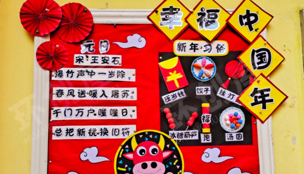 幼儿园幸福中国年主题墙图片
