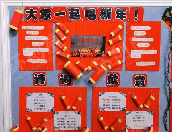 幼儿园墙面布置新年新气象图片
