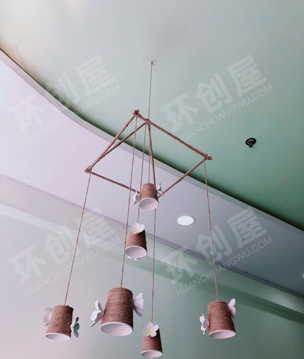 幼儿园废物利用森系风吊饰图片