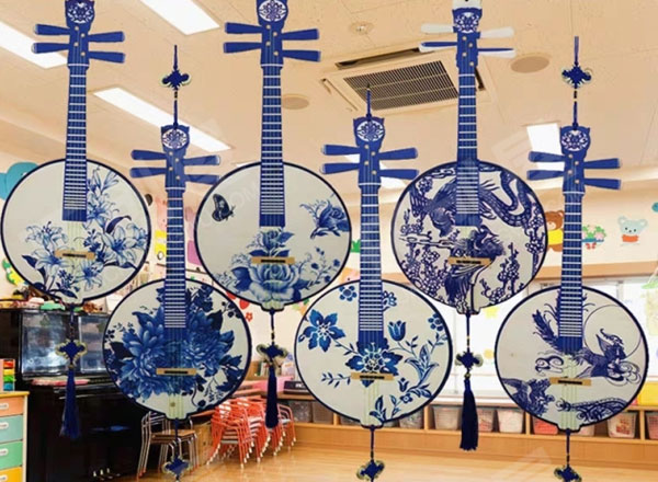 幼儿园青花瓷竹编超好看中国风吊饰图片