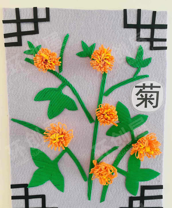 幼儿园梅兰竹菊楼道挂饰图片