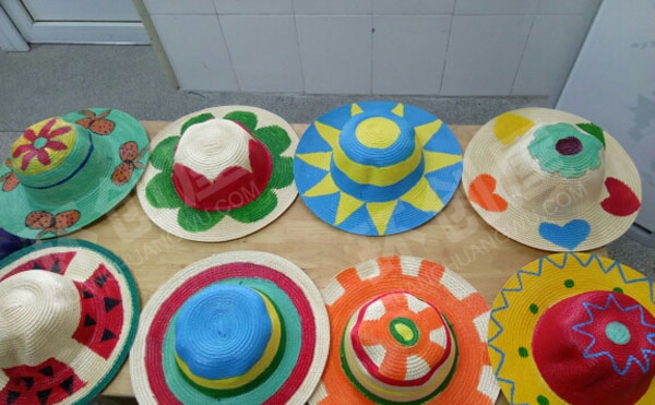 幼儿园走廊参观草帽彩绘图片