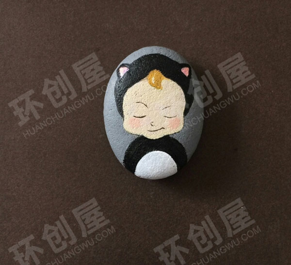 幼儿园走廊环保石头画展示图片