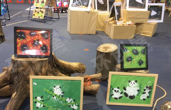 幼儿园各种主题儿童绘画户外作品展示图片