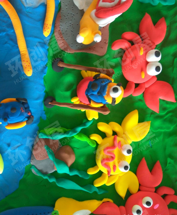 幼儿园粘土制作海底世界作品展示图片