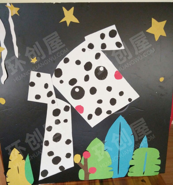 幼儿园卡纸摆拼动物作品展示图片