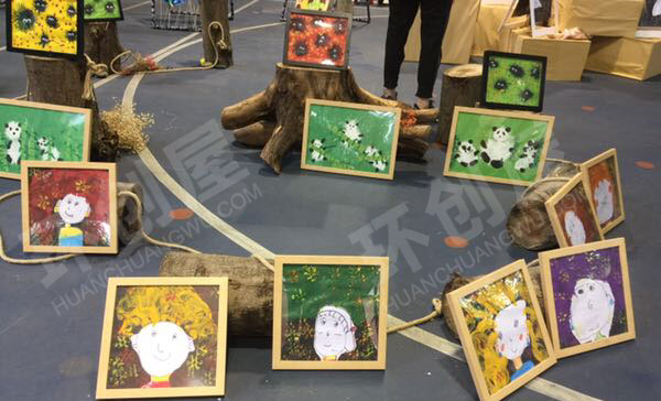 幼儿园各种主题儿童绘画户外作品展示图片