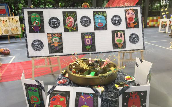 幼儿园各种主题儿童绘画户外作品展示图片