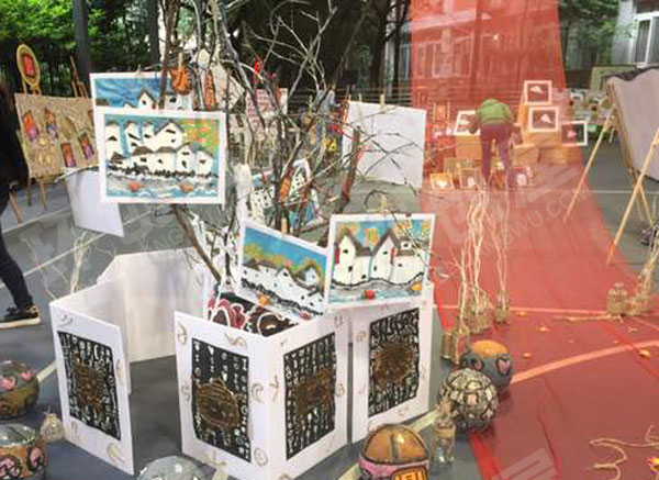 幼儿园各种主题儿童绘画户外作品展示图片