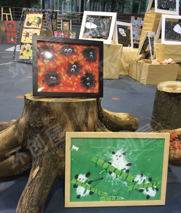 幼儿园各种主题儿童绘画户外作品展示图片