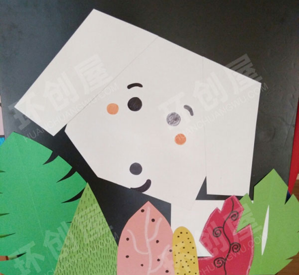 幼儿园卡纸摆拼动物作品展示图片