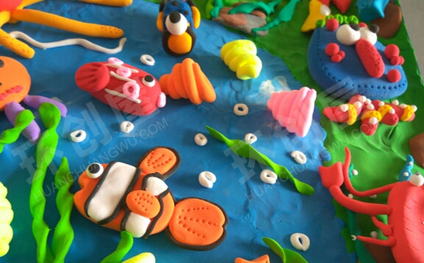 幼儿园粘土制作海底世界作品展示图片
