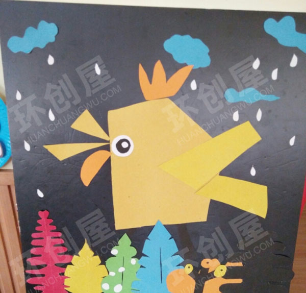 幼儿园卡纸摆拼动物作品展示图片