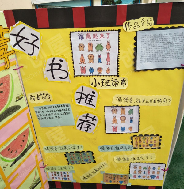 幼儿园环创阅读区好书推荐展板图片