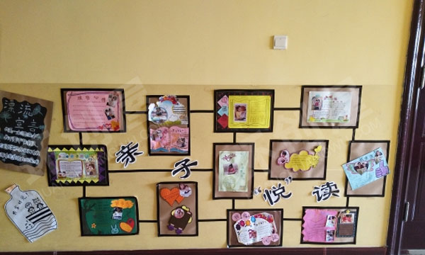 幼儿园阅读区亲子悦读墙面设计图片