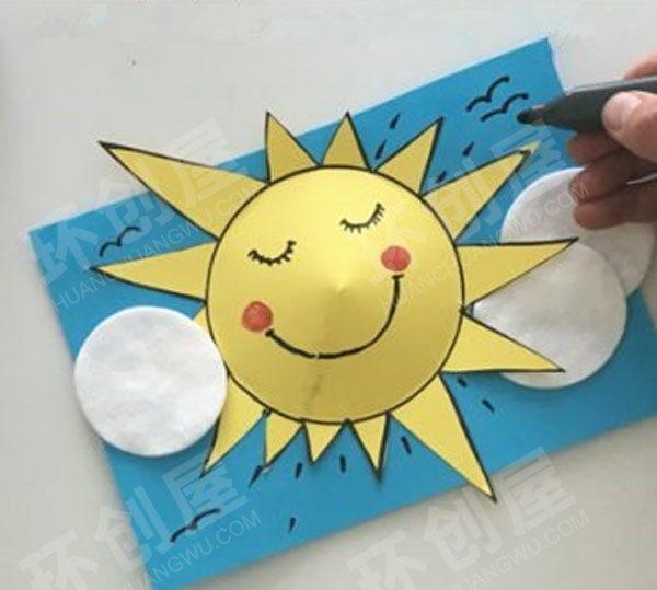 幼儿园美工区太阳公公DIY图片