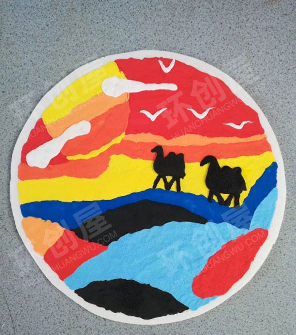 幼儿园美工区泡泡泥手工抹画图片