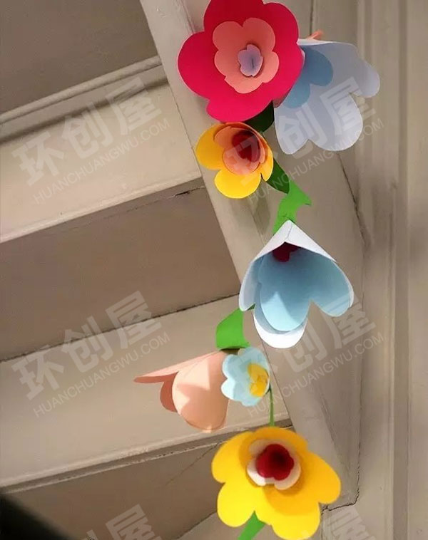 幼儿园彩色花朵吊饰图片