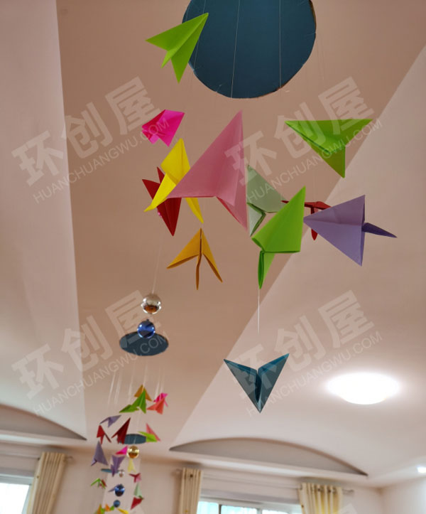 幼儿园手工折纸飞机挂饰图片