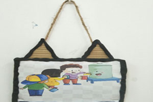 幼儿园废旧纸壳超轻粘土制作挂饰图片