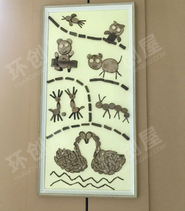 幼儿园走廊墙面废物利用创意画图片