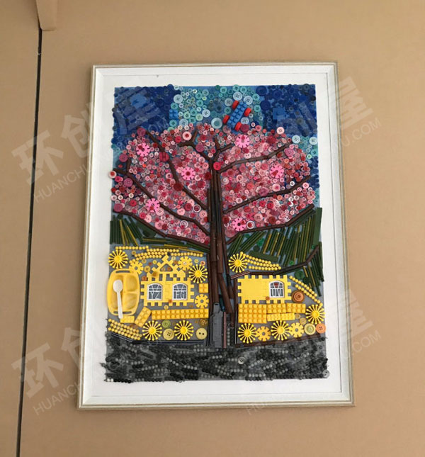 幼儿园走廊墙面废物利用创意画图片